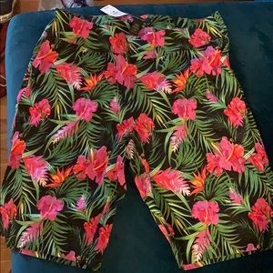 Island Print Bermuda Shorts
